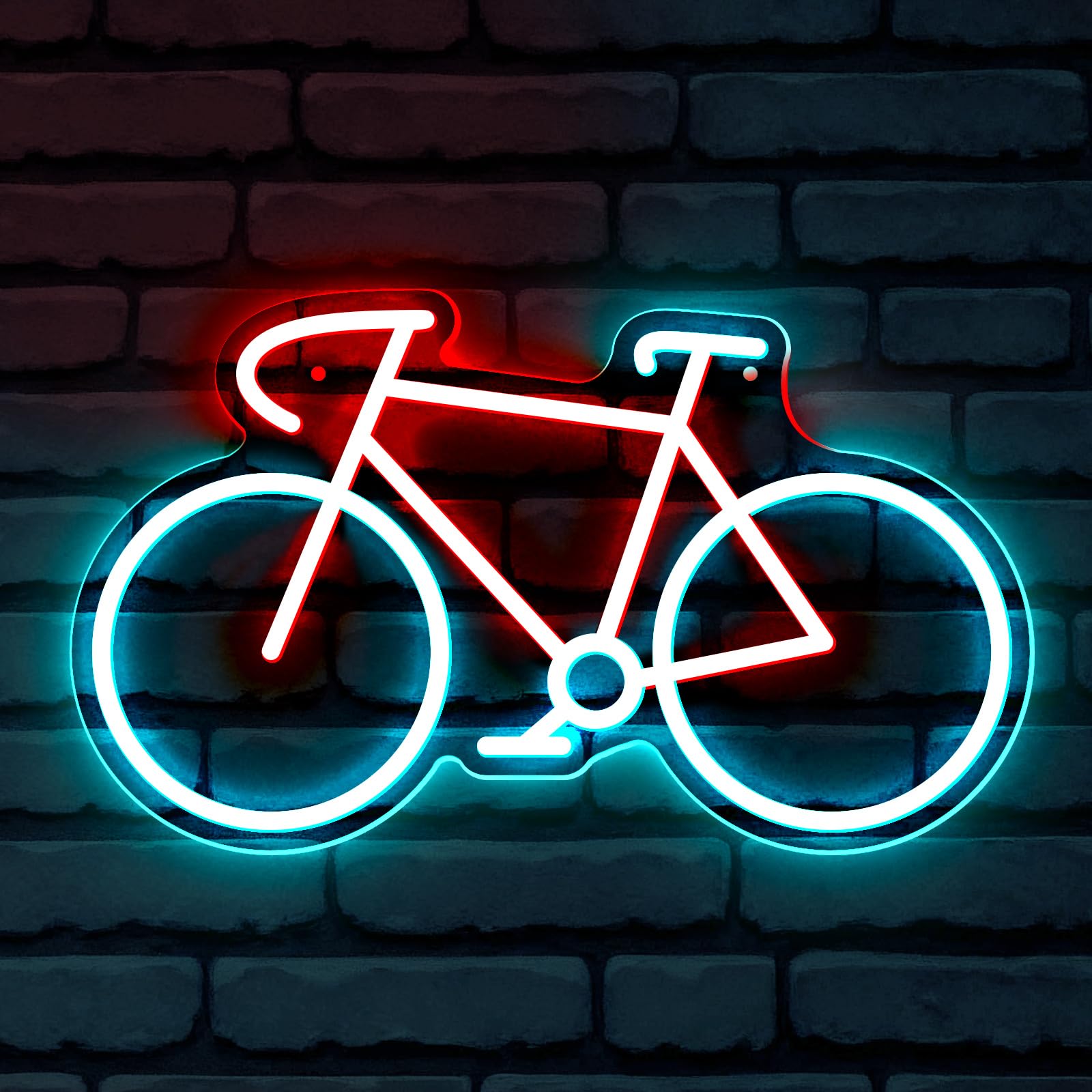 Bicycle LED Sign Light Up Signs Wall Decoration USB Powered Neon Lights Acrylic Light Up Sign Suitable for Repair Shop Store Wall Decoration and College Club Store (5V 13.9 * 8.15 inch)