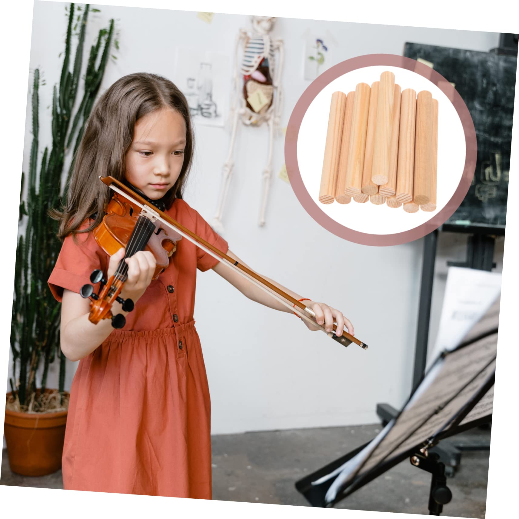 Yardwe 12Pcs Wooden Violin Sound Post Durable Musical Instrument Sound Column Easy Installation and Replacement Compatible with Various String Instruments Professional Violin