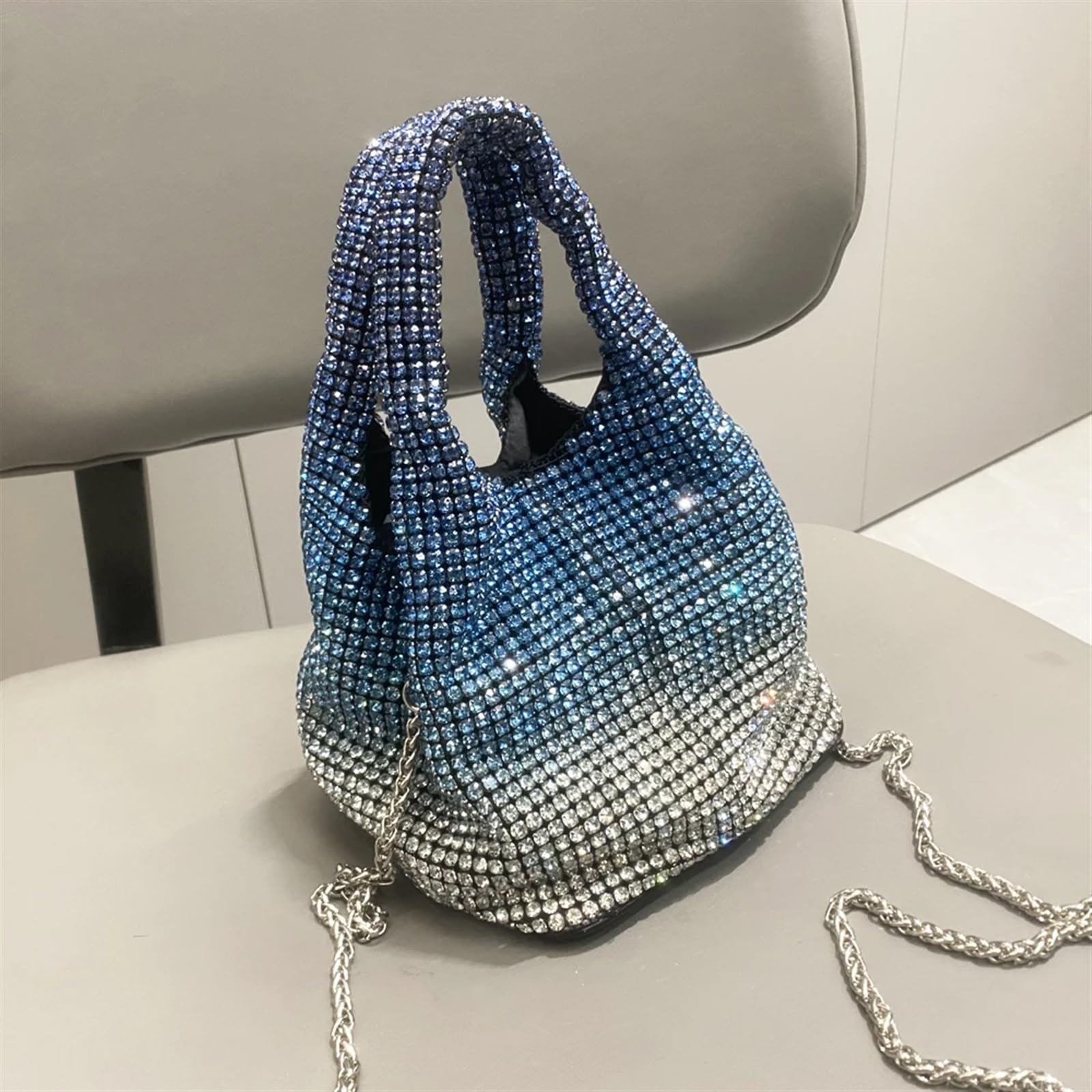 Bolso Con Pedrería Bolso de mano de noche con diamantes de imitación, bolso de mano, bolso de hombro Hobo, bolso de mano de cristal brillante, bolso tipo cubo