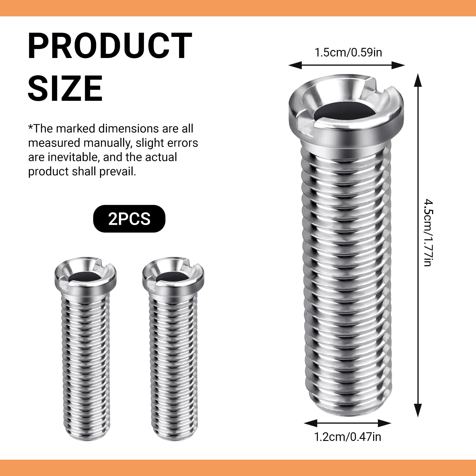 2 Piezas Tornillo Hueco para Fregadero, M12×45mm Accesorios para Fregaderos, Válvula de Cesta Coladora de Acero Inoxidable, Accesorios de Desagüe, para Fregadero (Plateado)