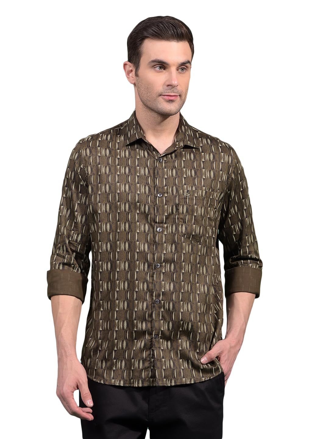 Crimsoune Club Men's Olive Printed Shirt-picture-11