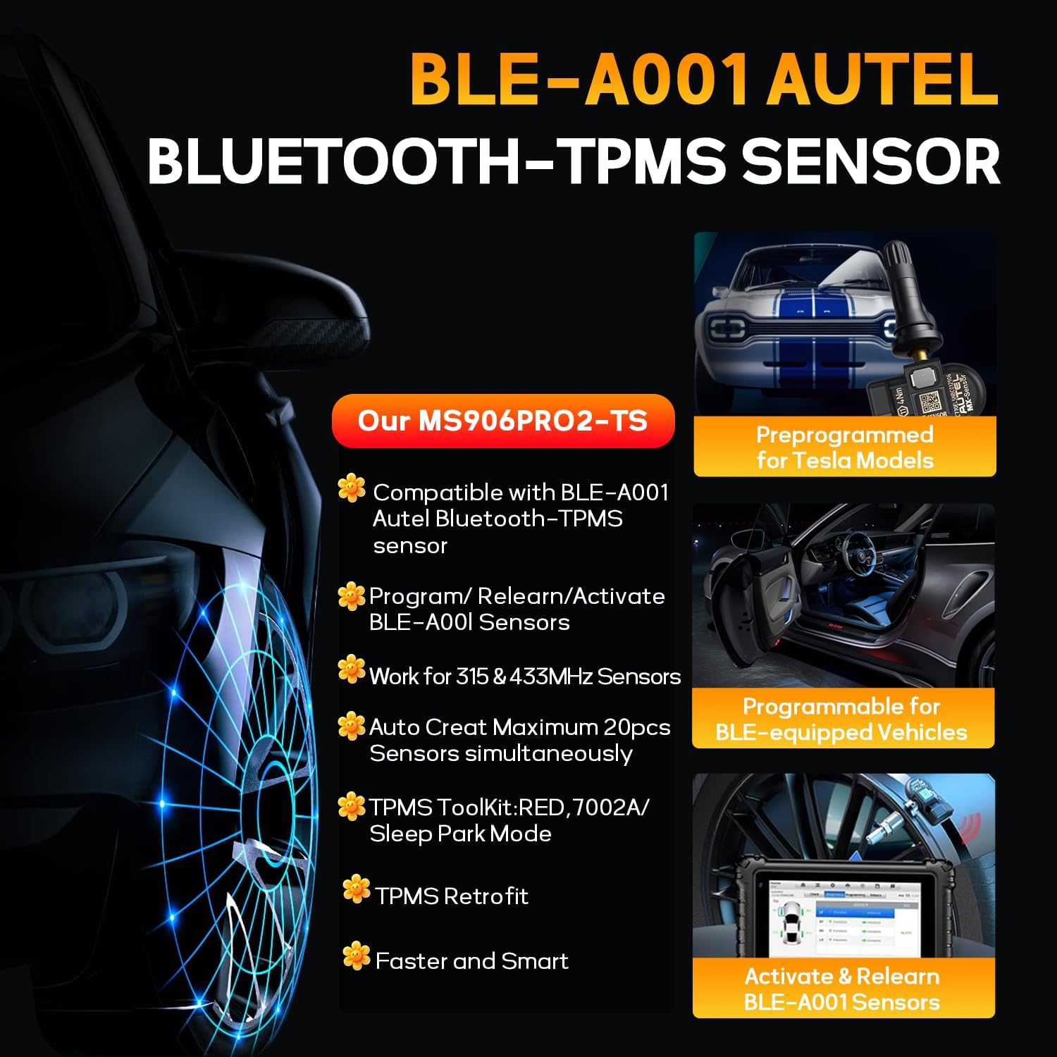 Autel MaxiSys MS906 Pro2-TS Scanner Full TPMS Functionality 2.0 Up of MS906 PRO TS MK906 PRO-TS MP900TS MS906PRO MS906MAX OE-Level All Systems Diagnostics & Services Same as MK906S PRO2-TS