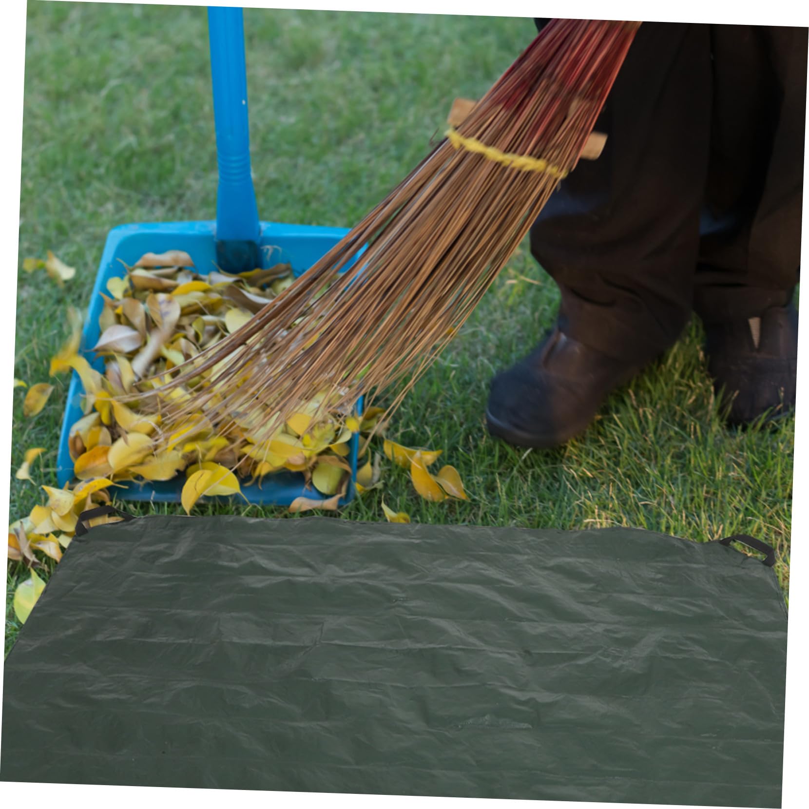 Paquet de Ramassage des Feuilles Pliable Vert Pe Robuste pour Jardin