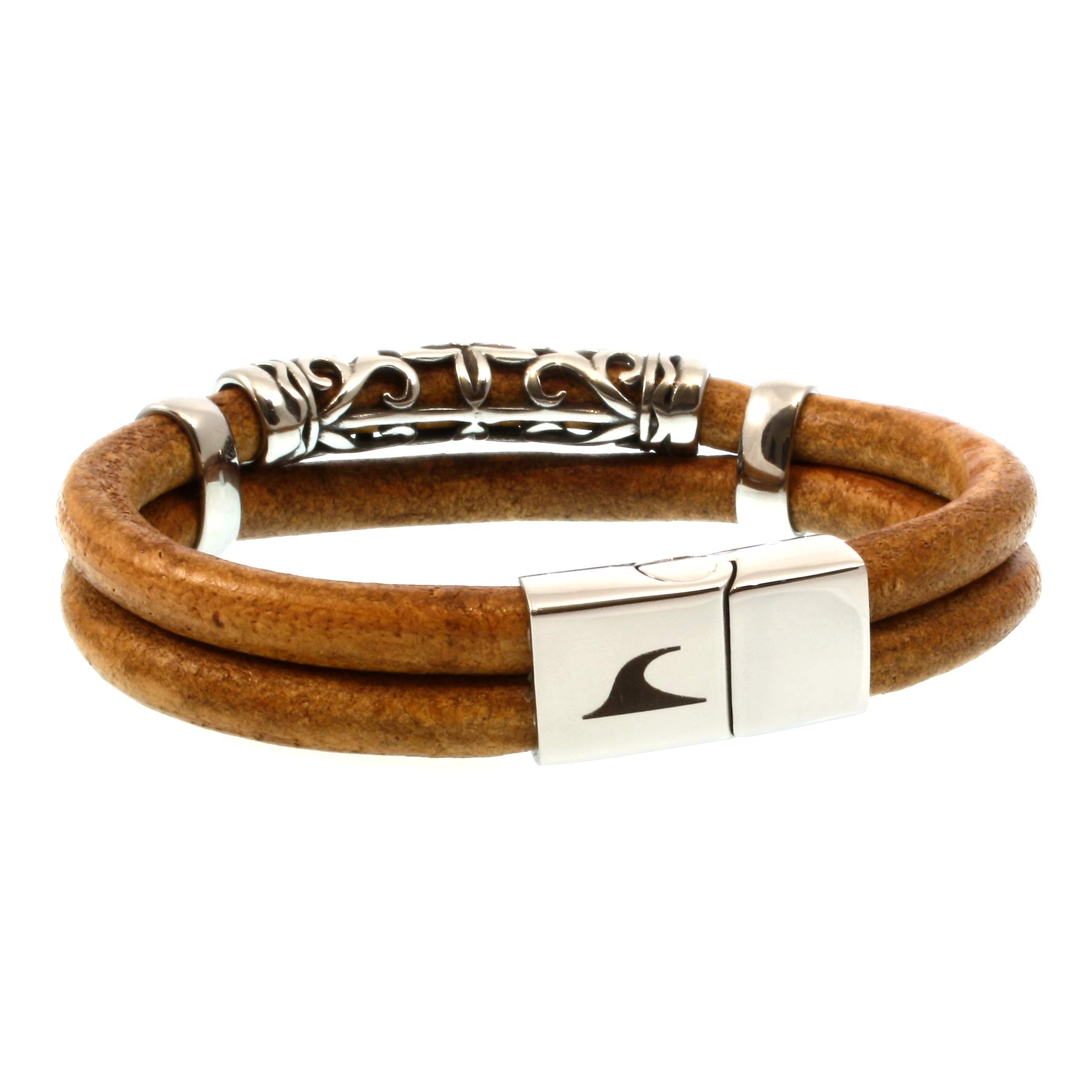Echt Leder-Armband XO R Cognac Männer Herren