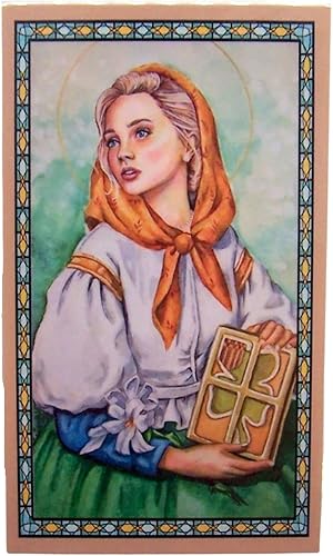 Miniatura 2 de Saint Dymphna 78-Inch peltre Medalla Colgante con tarjeta de oración Santo