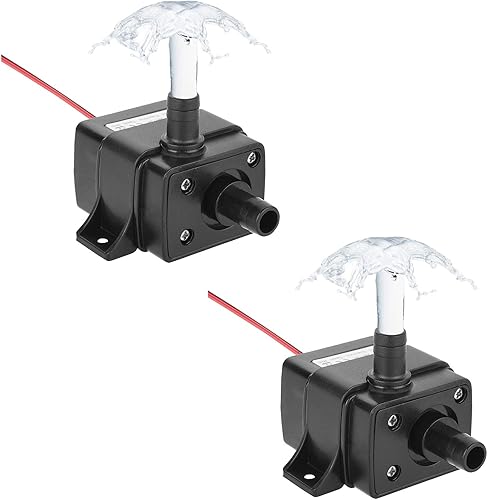 Mini bomba de agua sumergible, paquete de 2 unidades, DC 12 V, bomba sumergible eléctrica sin escobillas para fuentes hidropónicas de acuario