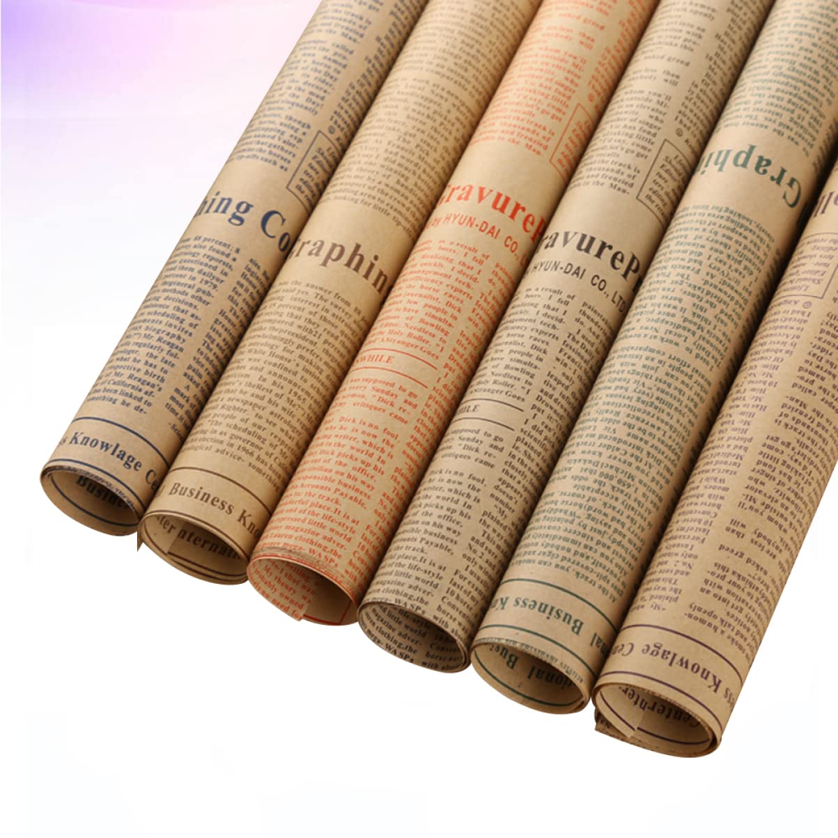 Mobestech 50blätter Kraftpapier Geschenkpapier in Retro-stil Zeitungspapier für Geschenkverpackungen Papierverpackungen für Blumensträuße Diy-projekte und Bastelanleitungen Zufälliger Stil