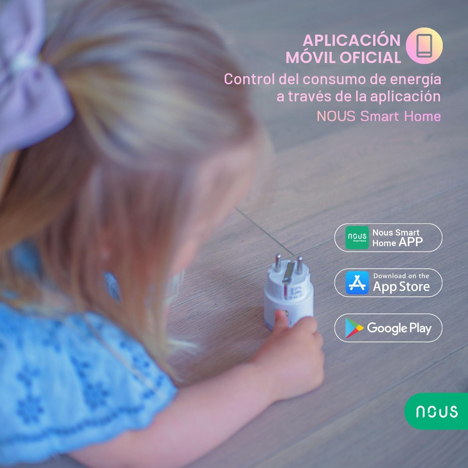 Nous A1 WiFi Enchufe inteligente con proteccion sobretension, medidor consumo, mando a distancia, temporizador. Programable Google Home, Tuya smart life, Alexa enchufes. Kit plug domotica