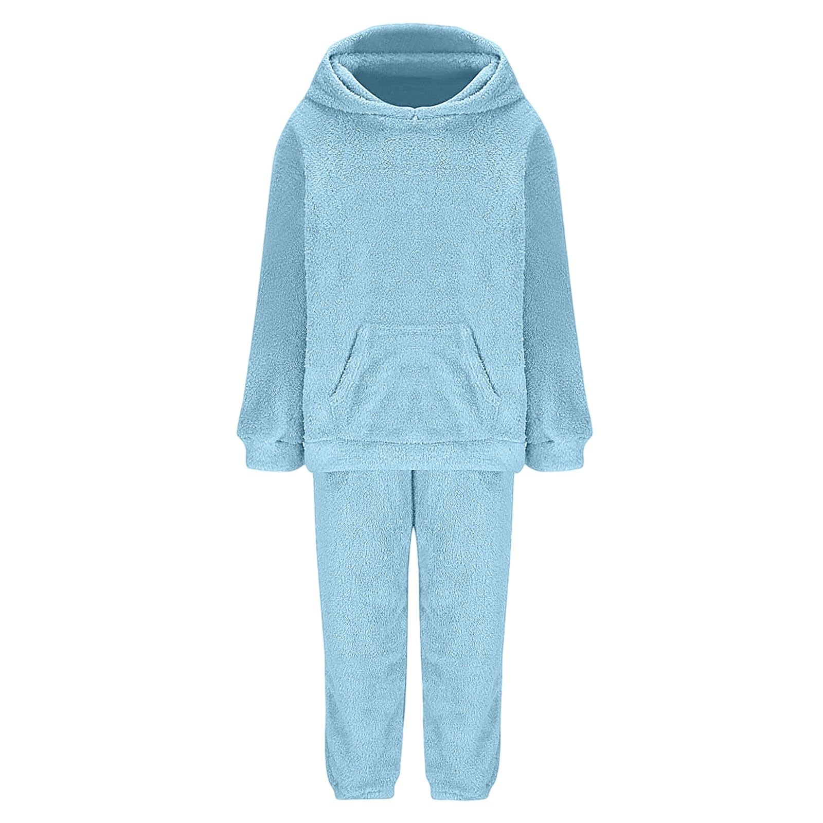 Pijama Suave de Manga Larga para otoño, Informal, con Capucha y Bolsillo, para Estar en casa.