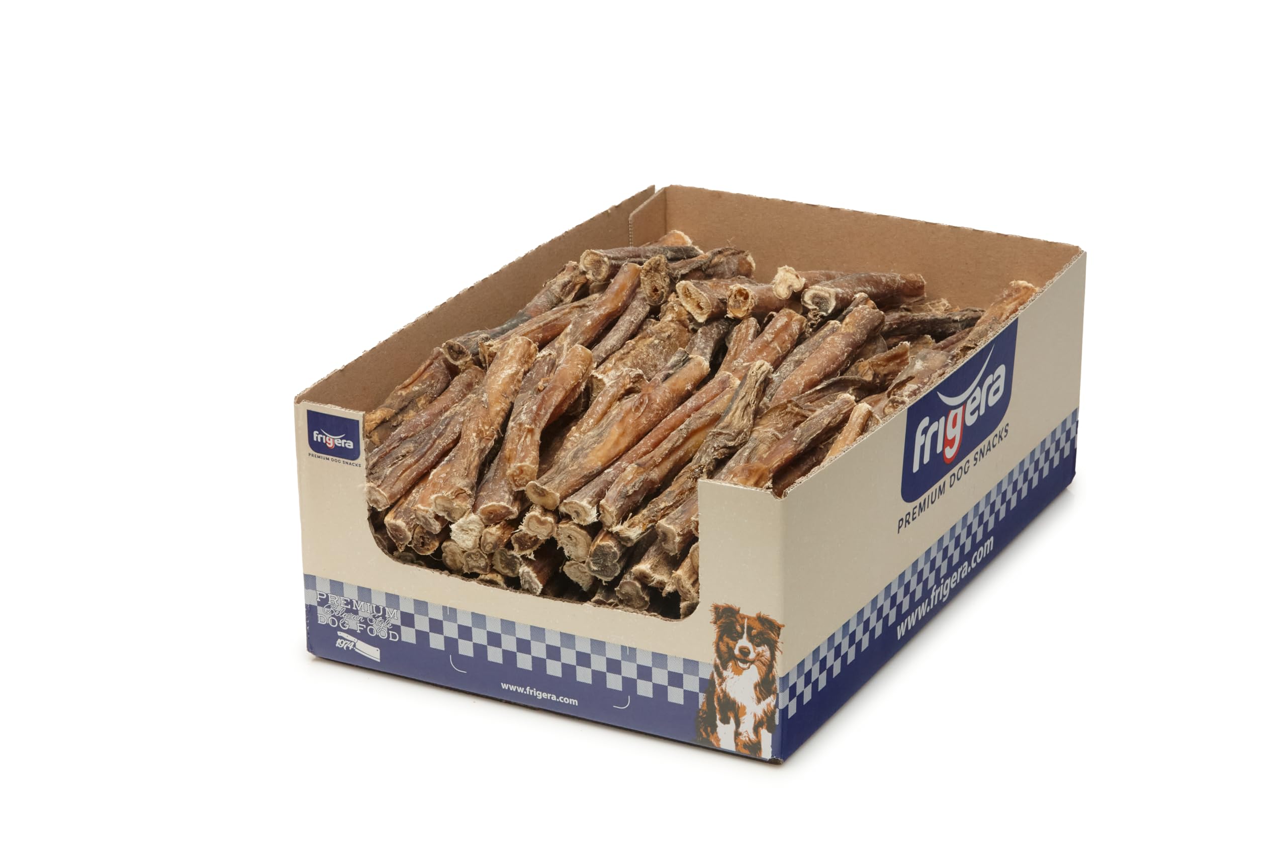 Frigera Nerf de Boeuf 12cm 125pcs 2000g – Friandise Naturelle pour Chiens, Plaisir de mâcher Durable, sans Gluten et sans céréales, Soins dentaires