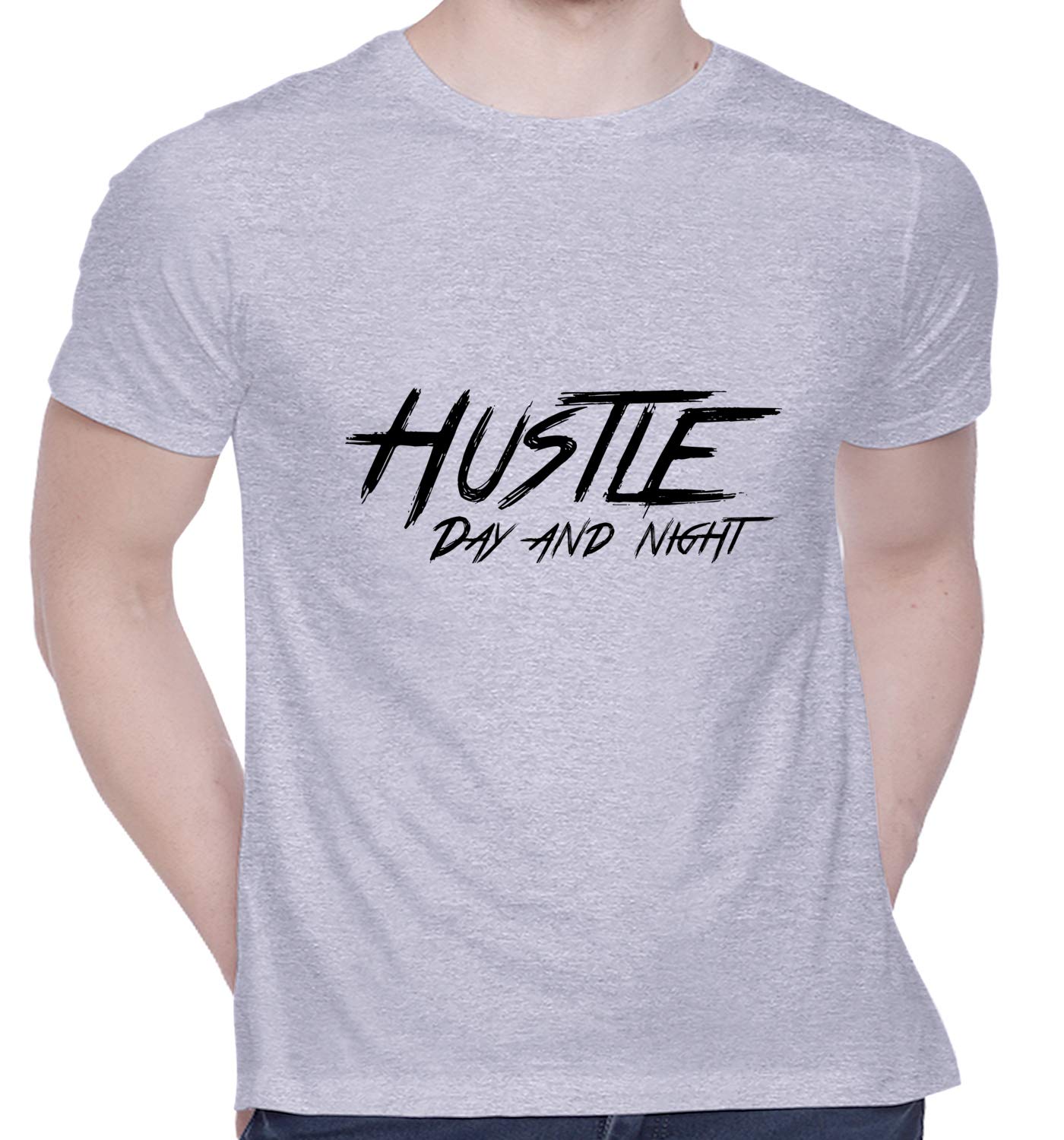 CreativiTGraphic Printed T-Shirt for Unisex hustle1 Tshirt | Casual Half Sleeve Round Neck T-Shirt | 100% Cotton | D00741-59