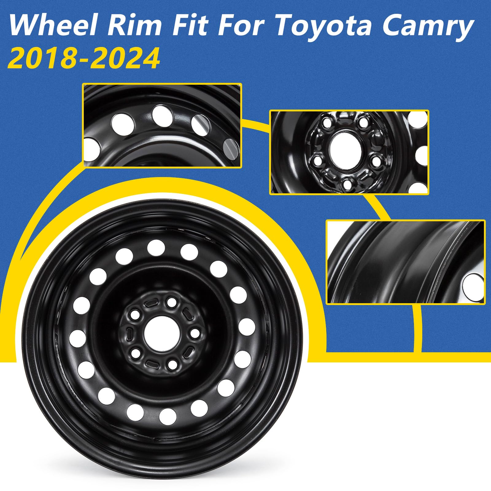 Amazon.com: New 16x6.5 Inch Black Steel Wheel Rim for Toyota Camry