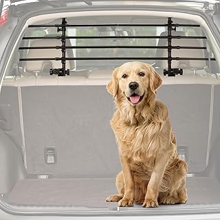 JOYTUTUS Protective Grille Car Dog Grille Made of Carbon Steel Dog Protection Guard Divider Luggage Grille Universal for Boot 32-46 cm x 85-140 cm product image