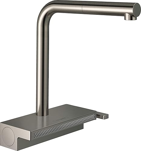 Miniatura 10 de hansgrohe Aquno Select 73830831 - Grifo de cocina de níquel cepillado con pulverizador extraíble, grifo para fregadero de cocina, cabezal rociador