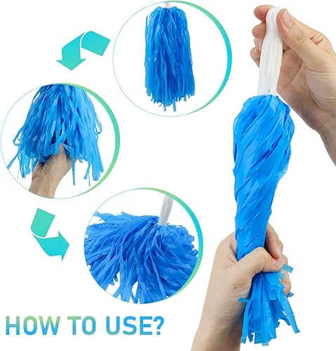 Miniatura 4 de Faxco Paquete de 12 pompones de plástico para animadoras, baile deportivo, animación, equipo de animación