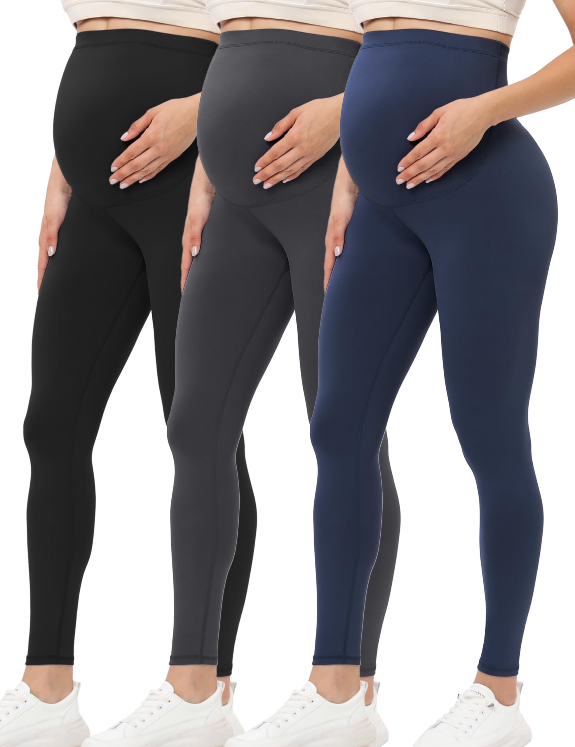 Buttergene Women's Maternity Leggings over the Belly Maternity Yoga Pants Workout Pregnancy Leggings