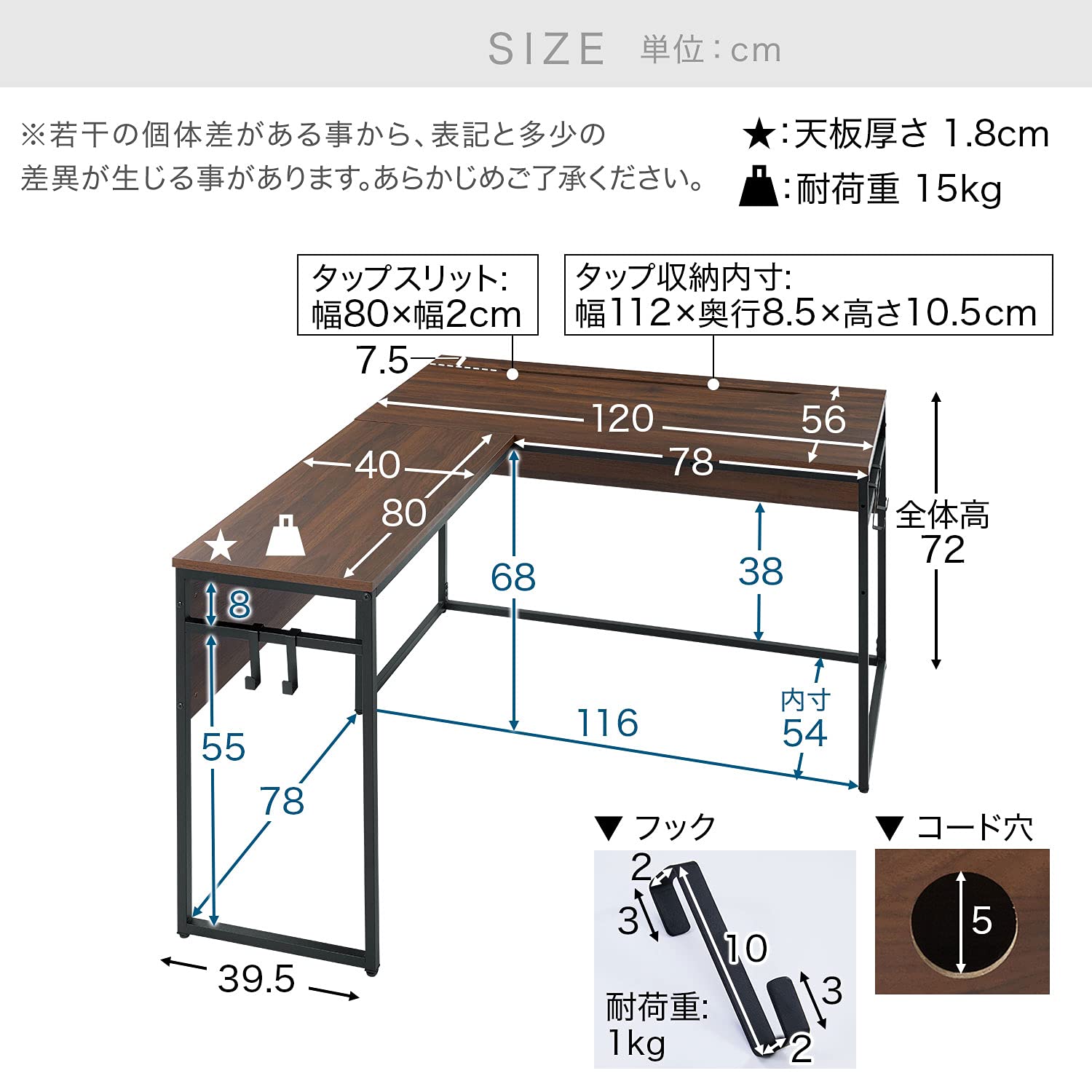 Amazon | LOWYA ロウヤ L字デスク パソコンデスク 机 幅120cm