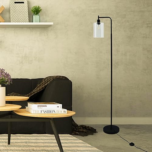 Miniatura 7 de Lámparas de pie para sala de estar, iluminación brillante, lámpara de pie dormitorio con pantalla de cristal, lámpara brillante moderna alta con