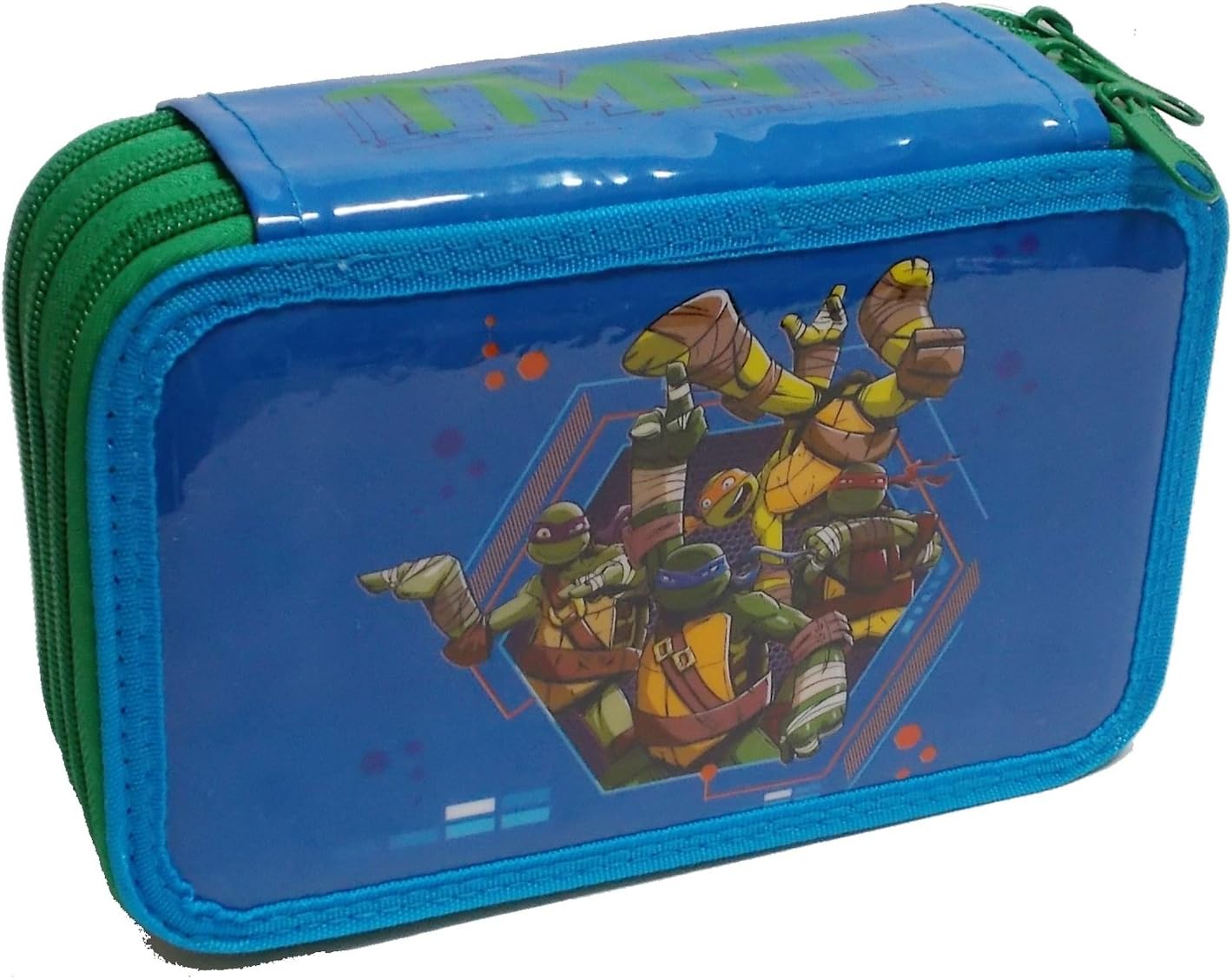 Astuccio Scuola Tartarughe Ninja - 3 Zip Con 44 Pezzi, Matite, Pennarelli, Penne E Accessori - Foto 3