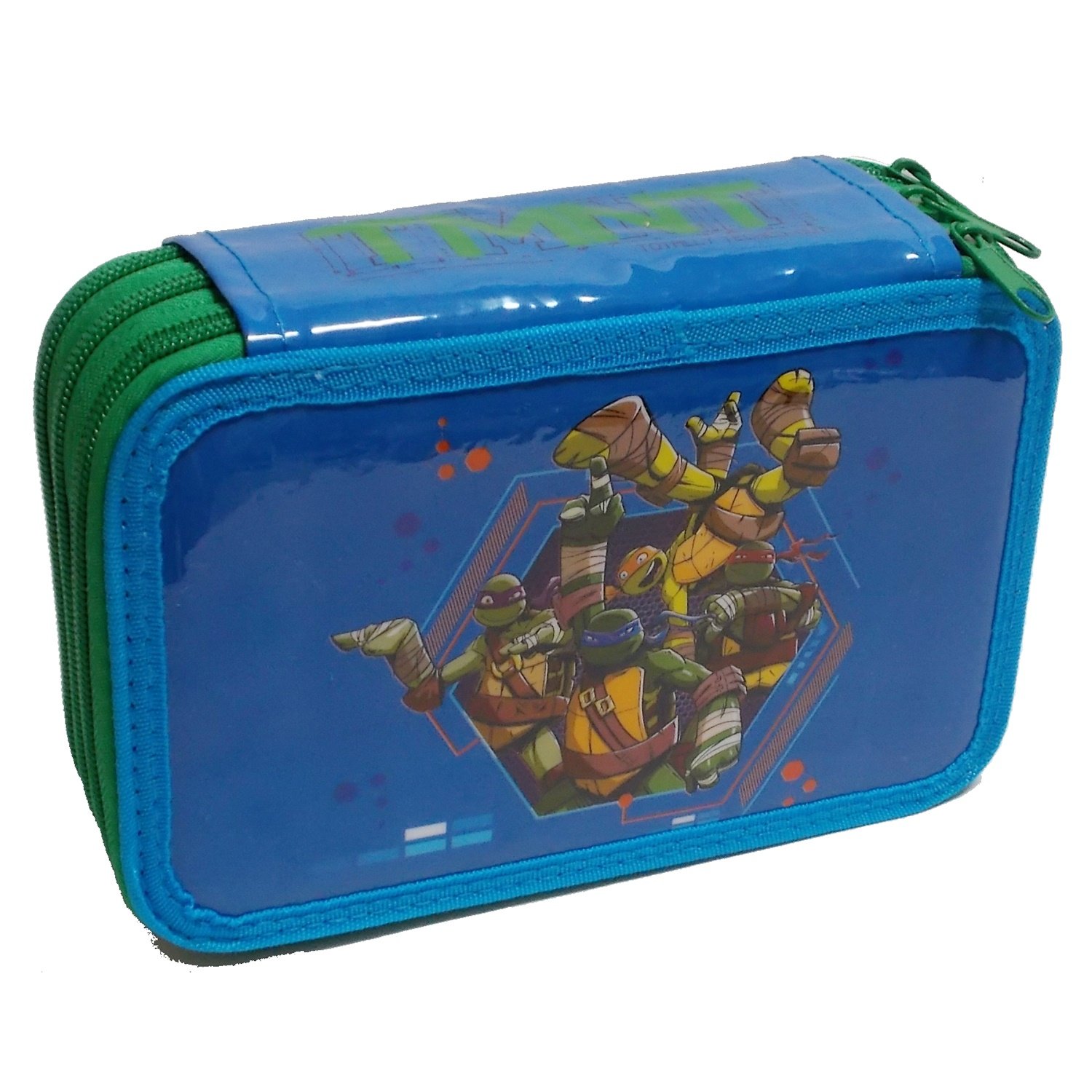 Astuccio Scuola Tartarughe Ninja - 3 Zip Con 44 Pezzi, Matite, Pennarelli, Penne E Accessori - Foto 5