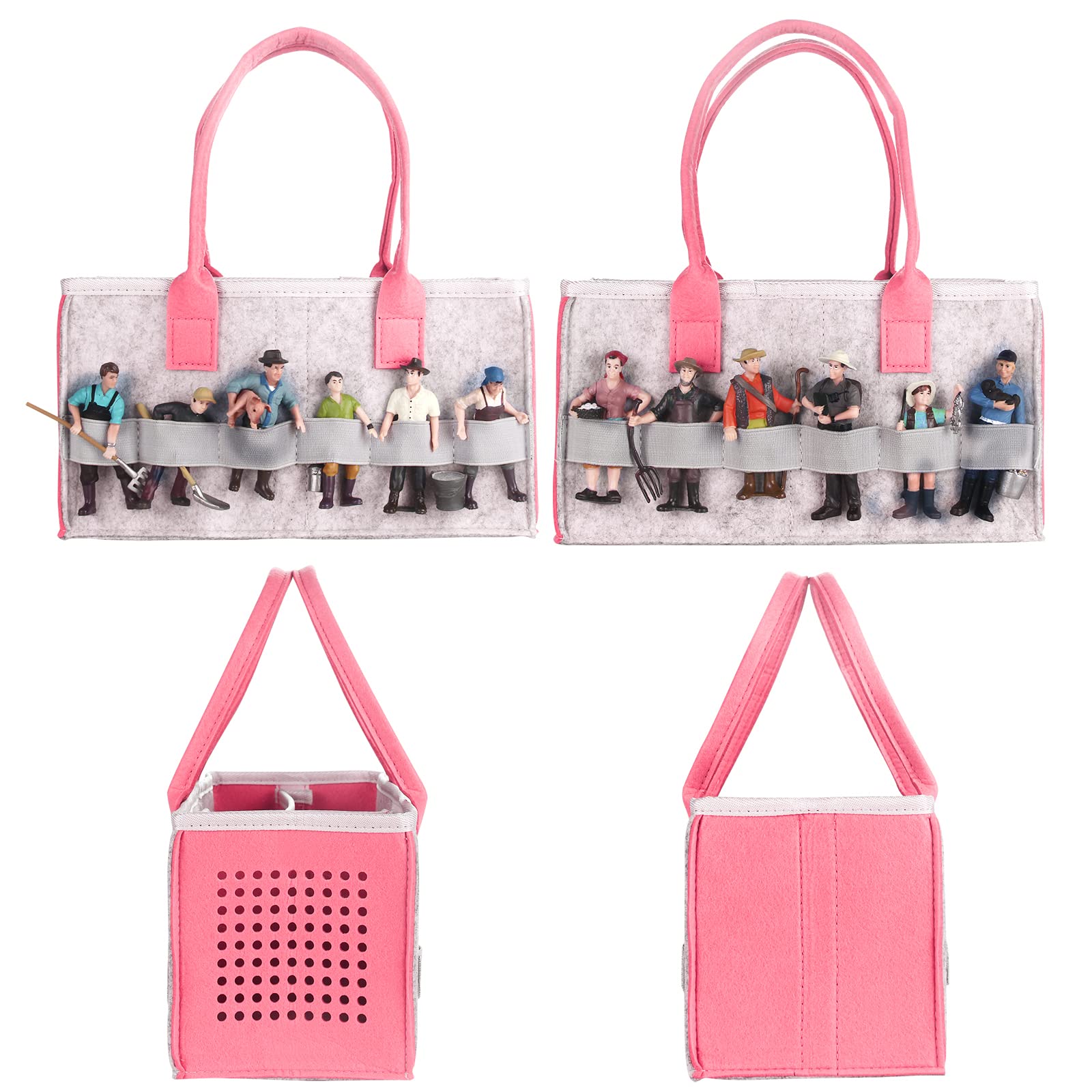 Tonie Toniebox Accessories Protective Case Organiser with Figures Storage Plenty of Space Bag for Toniebox Starter Set and Tonies Figure Carry Bag (Pink) - Image 3