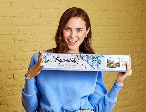 Vista 378 de Figured'Art - Juego de pintura por números, lienzo enrollado sin marco, para manualidades, para adultos, 16 x 20 pulgadas, jarrón de peonías