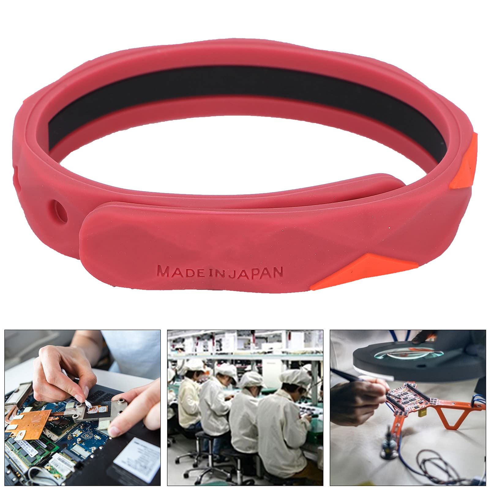 Dioche Anti Static Wristband Silicone Wireless Antistatic Wrist Strap Improve Sleep Winter Electrostatic Removal Bracelet for Men and Woman(red) 4