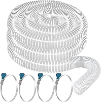 Vista 10 de Manguera de recolección de polvo de PVC de servicio pesado de 2-1/2 pulgadas x 5 pies, resistente a perforaciones, manguera flexible de humos de PVC