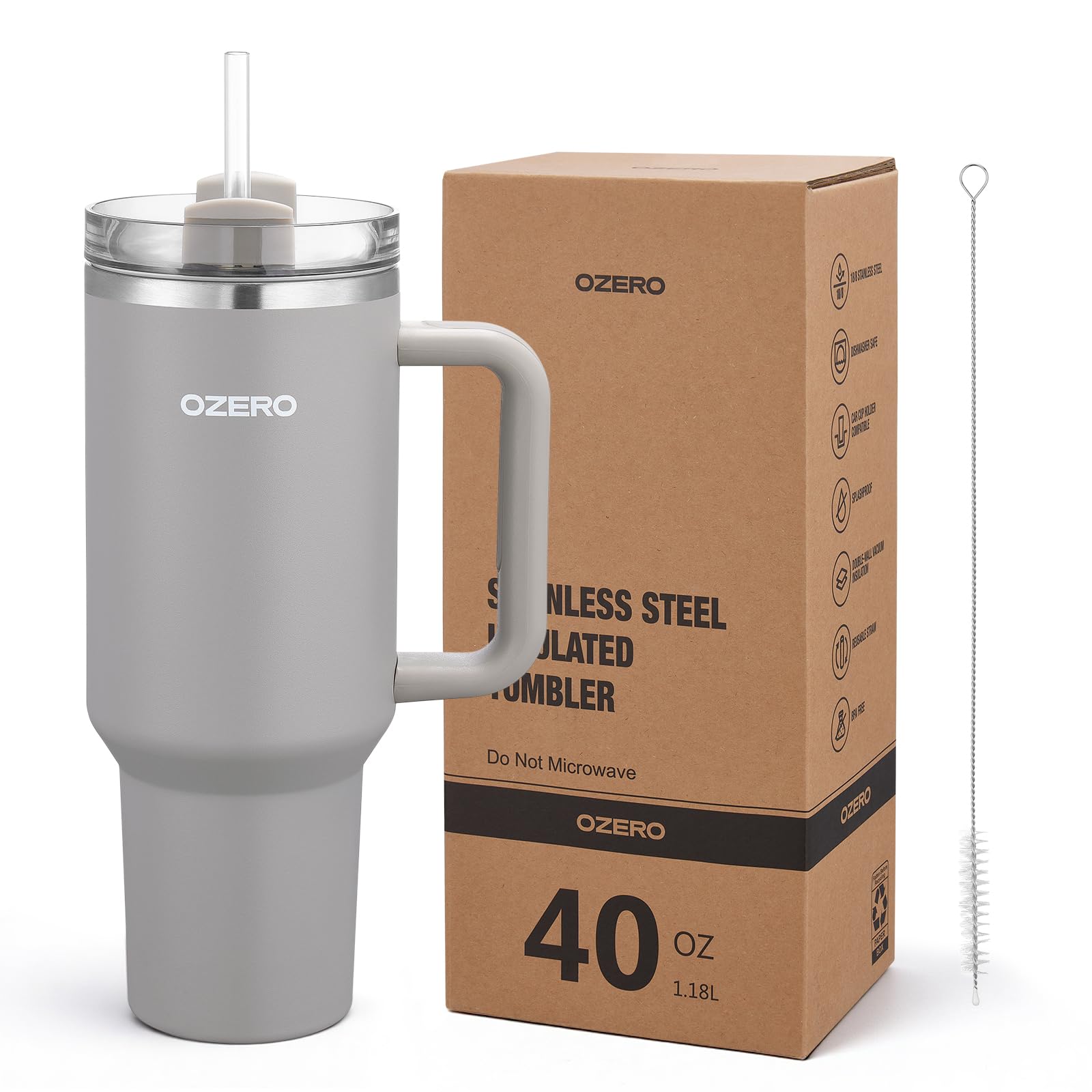 OZERO Trinkflasche Edelstahl 710ml mit Strohhalm - Isolierte