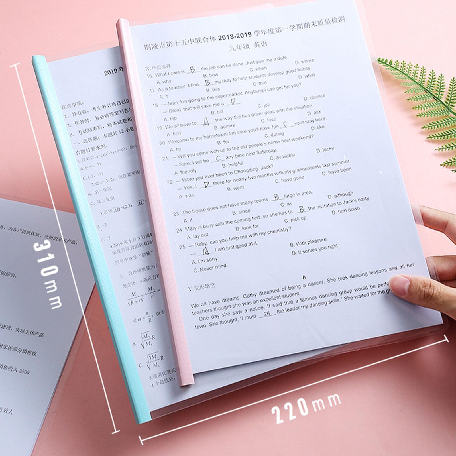 10 Copertine Per Rilegatura A4 Con Barra Scorrevole - Organizzatore Documenti Per Casa, Ufficio E Scuola - Foto 3