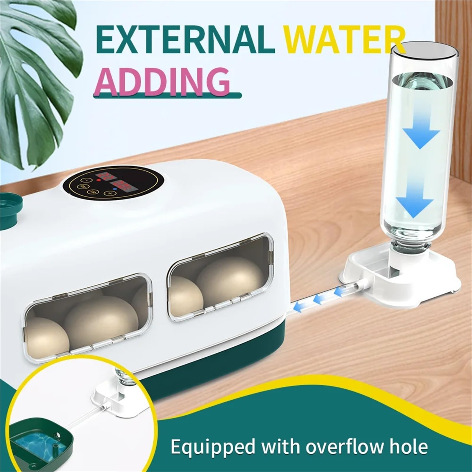 Incubatrice per uova, Incubatrice Per 8 Uova Con Rotazione E Controllo Della Temperatura, A Lume Di Candela Integrata Per Da Cova, Polli(YELLOW)