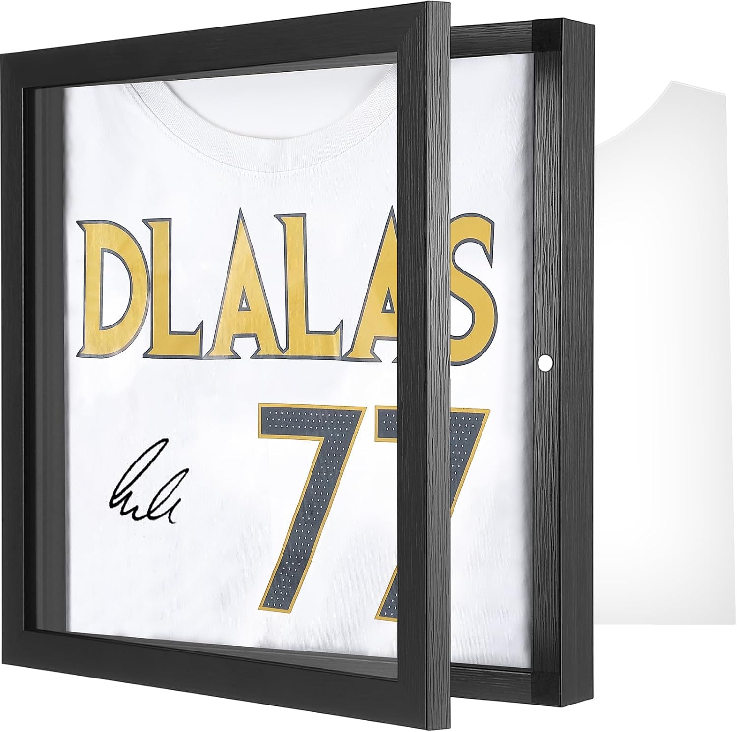 1 Pack T Shirt Display Frame, 13" x 13" Black Imitation Wood T Shirt Frame with 98% UV Protection Acrylic, 1" Depth of Usable Space Shadow Box, Display Case for Shirts, Jerseys, Memorabilia