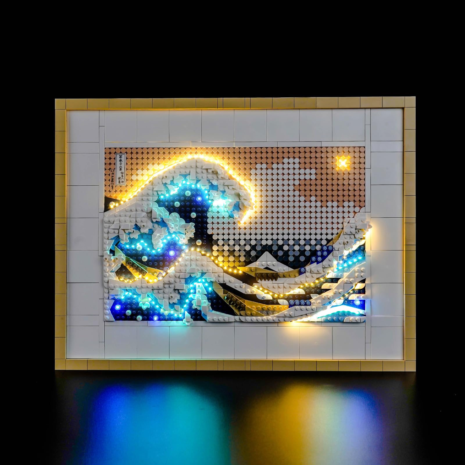 BrickBling Set di luci a LED compatibile con Lego Hokusai, The Great Wave 31208 (non modello), set di illuminazione decorativa compatibile con Lego Hokusai, giocattolo creativo The Great Wave