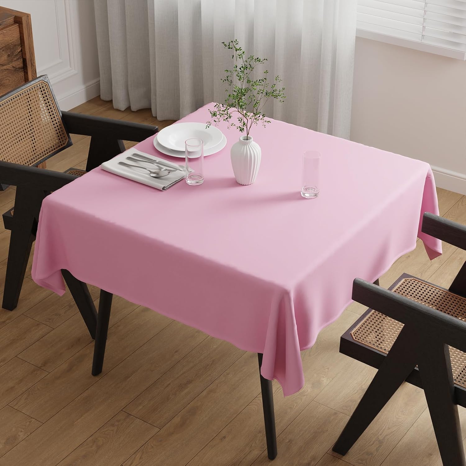 GFCC 54x54'' Pink Polyester Tablecloth Christmas Square