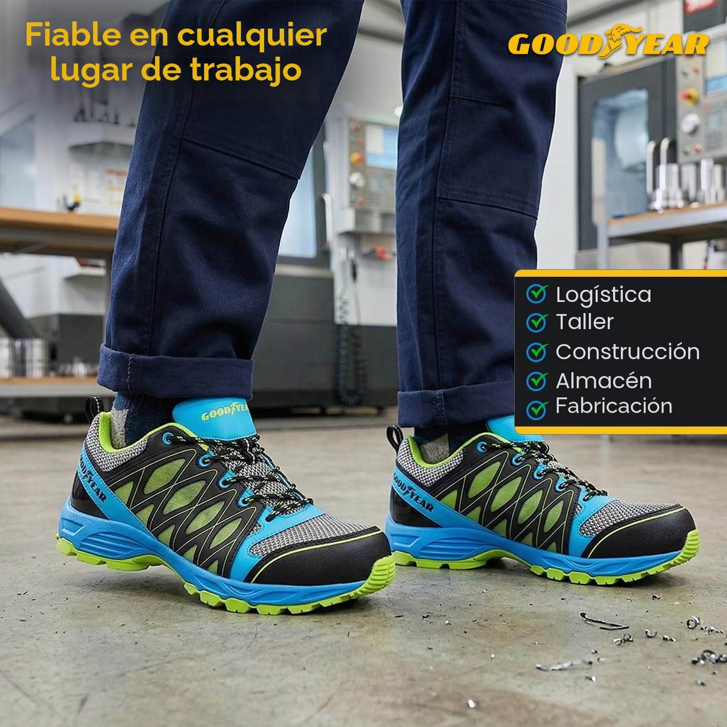 Goodyear GYSHU1503 - Zapatillas de seguridad para hombre, Multicolor, 42 EU (8 UK)
