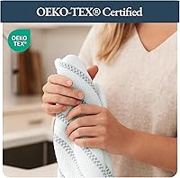 Vista 8 de LANE LINEN Juego de 4 paños de cocina de algodón para secar platos, 18 x 28 pulgadas, absorbentes, de secado rápido, color gris