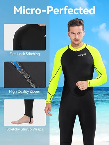 Miniatura 10 de COPOZZ Piel de buceo, para hombres y mujeres, jóvenes, traje de neopreno delgado, protección UV de cuerpo completo, para buceo, esnórquel, surf,