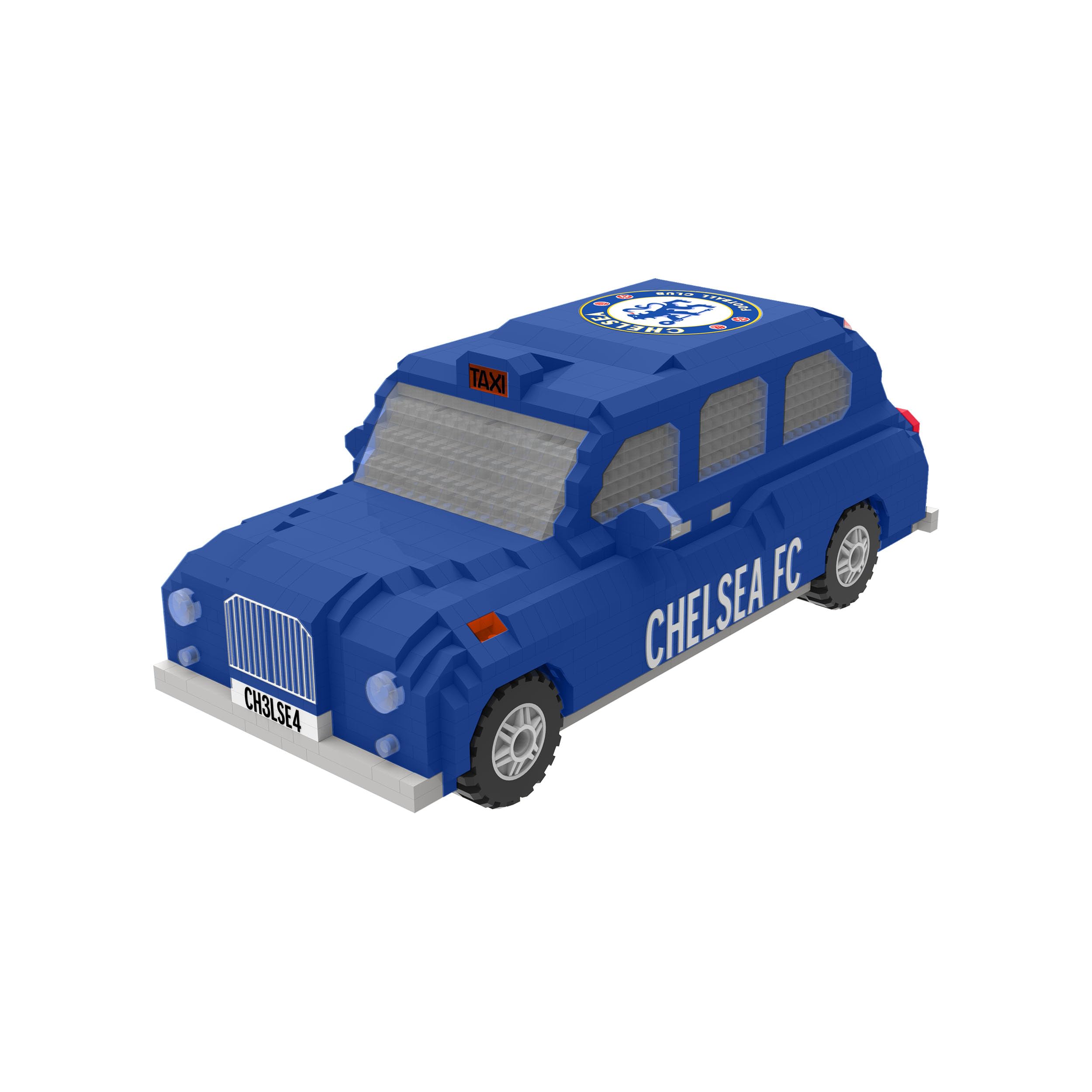 FOCO Officially Licensed 3D Football BRXLZ Taxi Cab Construction Toy Model (Chelsea FC)