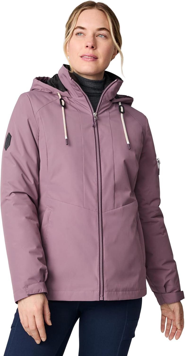 Free Country Women's 3 in 1 Ski Winter Jacket Water & Wind Resistant Warm Insulated Lined Hooded Coat for Hiking Ski-BOB