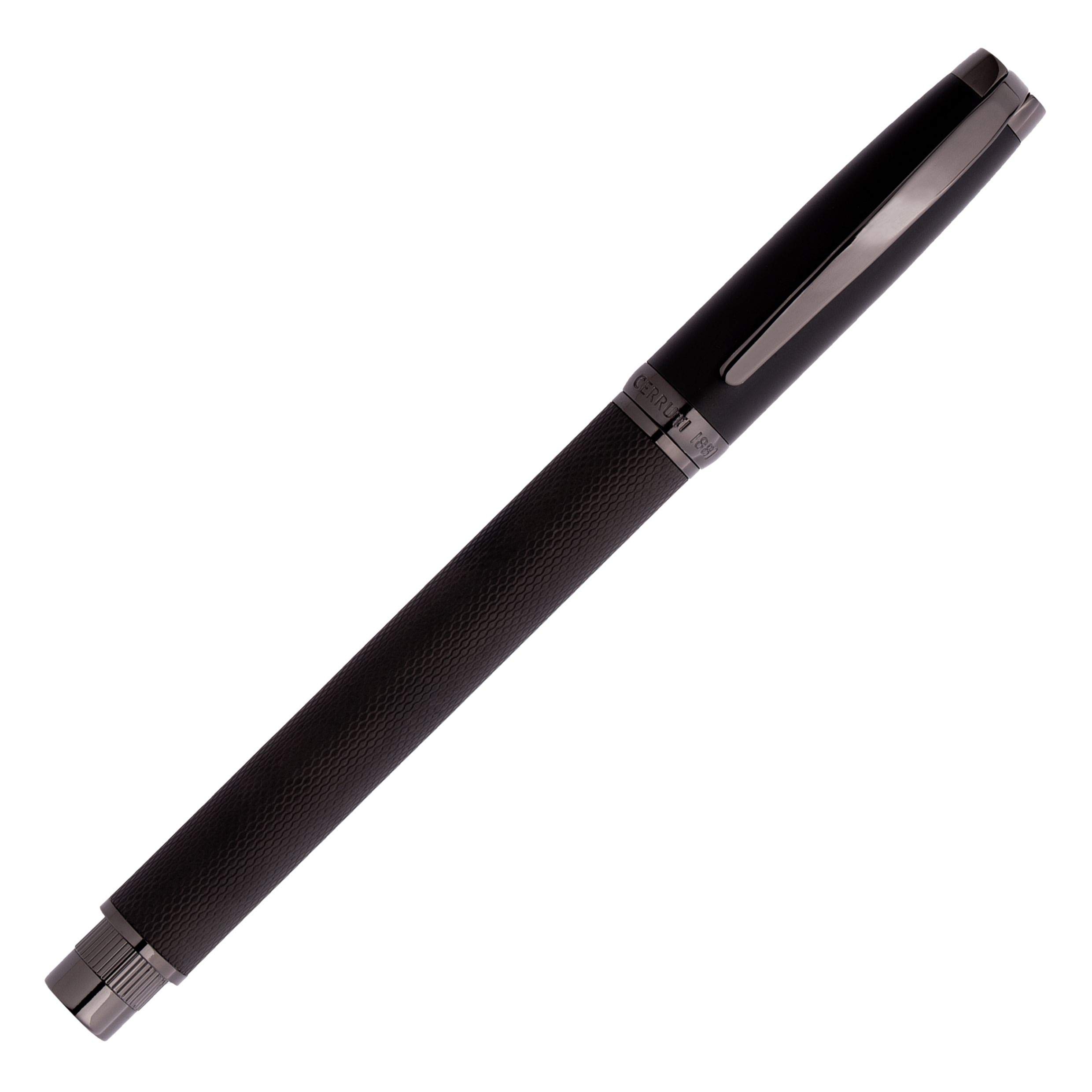Cerruti 1881 Tintenroller Myth Black, Schreibstift mit schwarzen Korpus, Schwarze Mine, Edle Geschenkbox (Gun) 144 mm x 13 mm