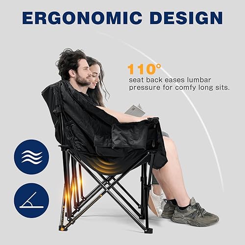 Miniatura 5 de Silla de camping doble con calefacción Apollo Walker - Sillón de camping extra ancho y resistente de 272kg con calefacción ajustable, soporte dual