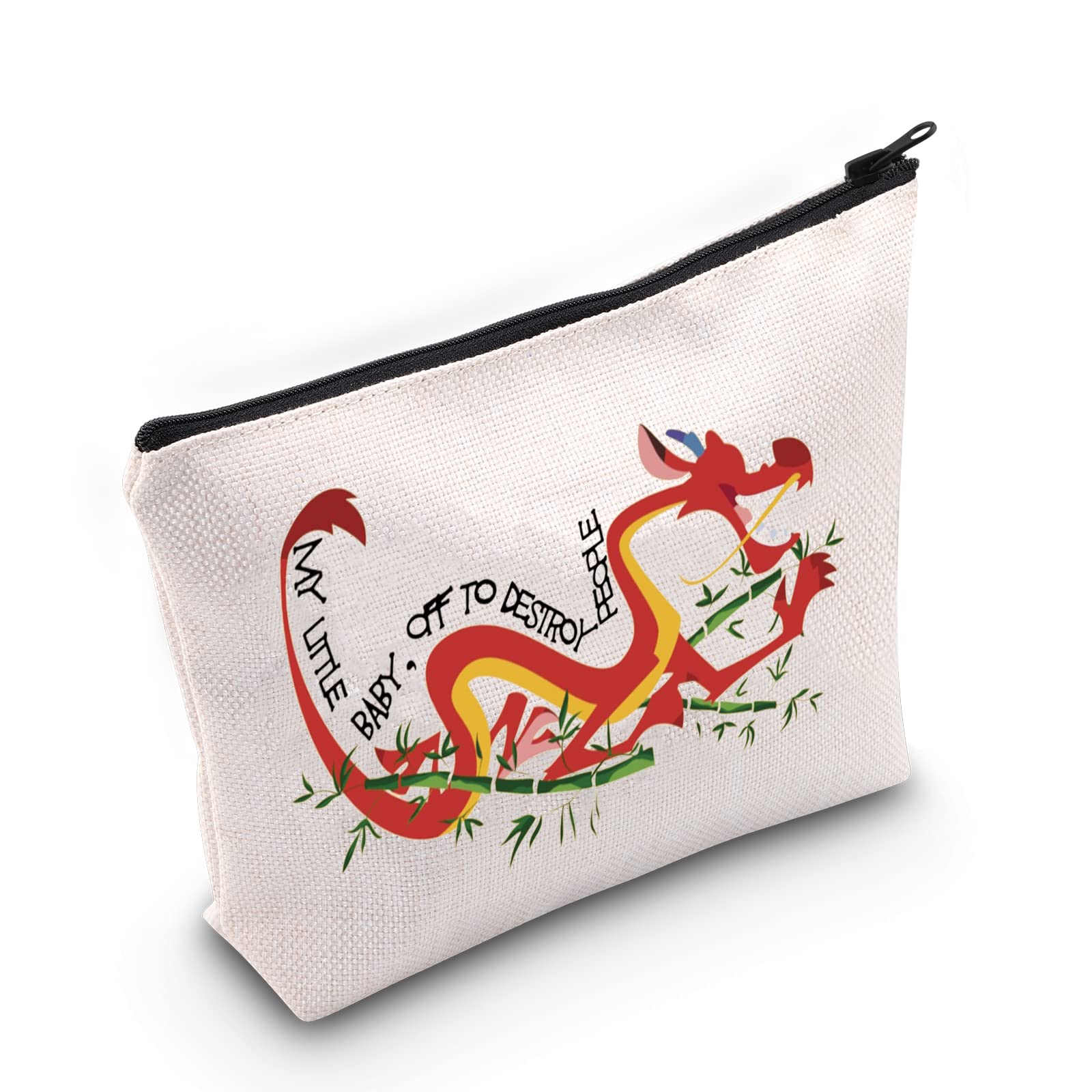 WZMPA Mushu Cosmetic Makeup Bag Mu Lan Fans Gift My Little Baby Off To Destroy People Zipper Pouch Bag For Women Girls, My Little Baby, Fit