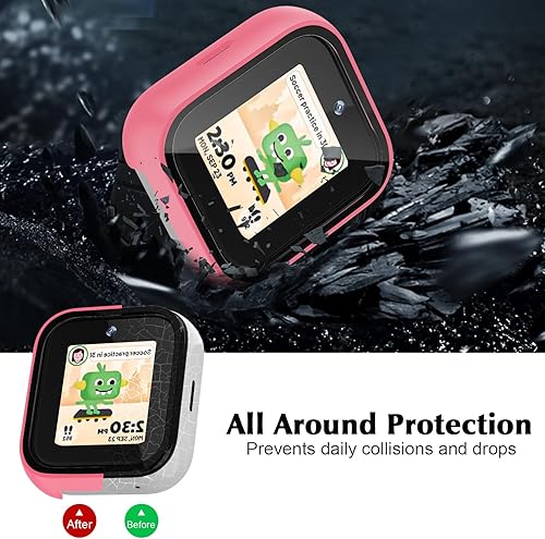 Miniatura 3 de Paquete de 2 fundas compatibles con T-mobile SyncUp Kids Watch, carcasa rígida de policarbonato con vidrio templado integrado para sincronizar