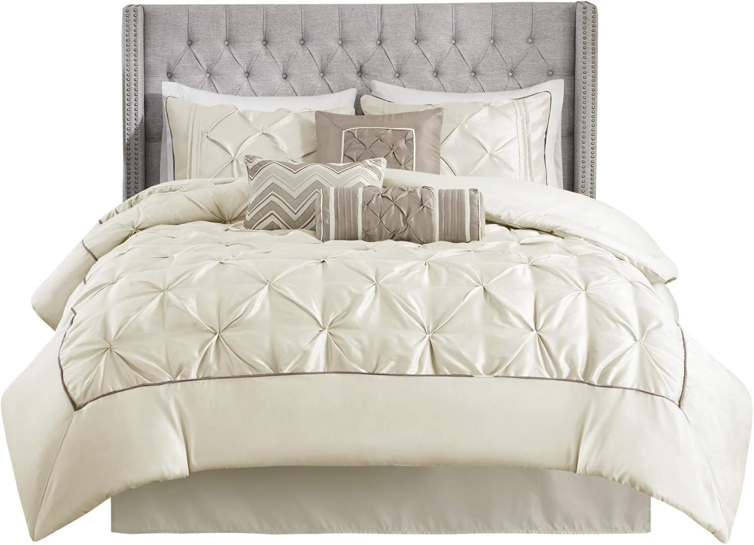 Ivory Tufted 7-Piece California King Comforter Set