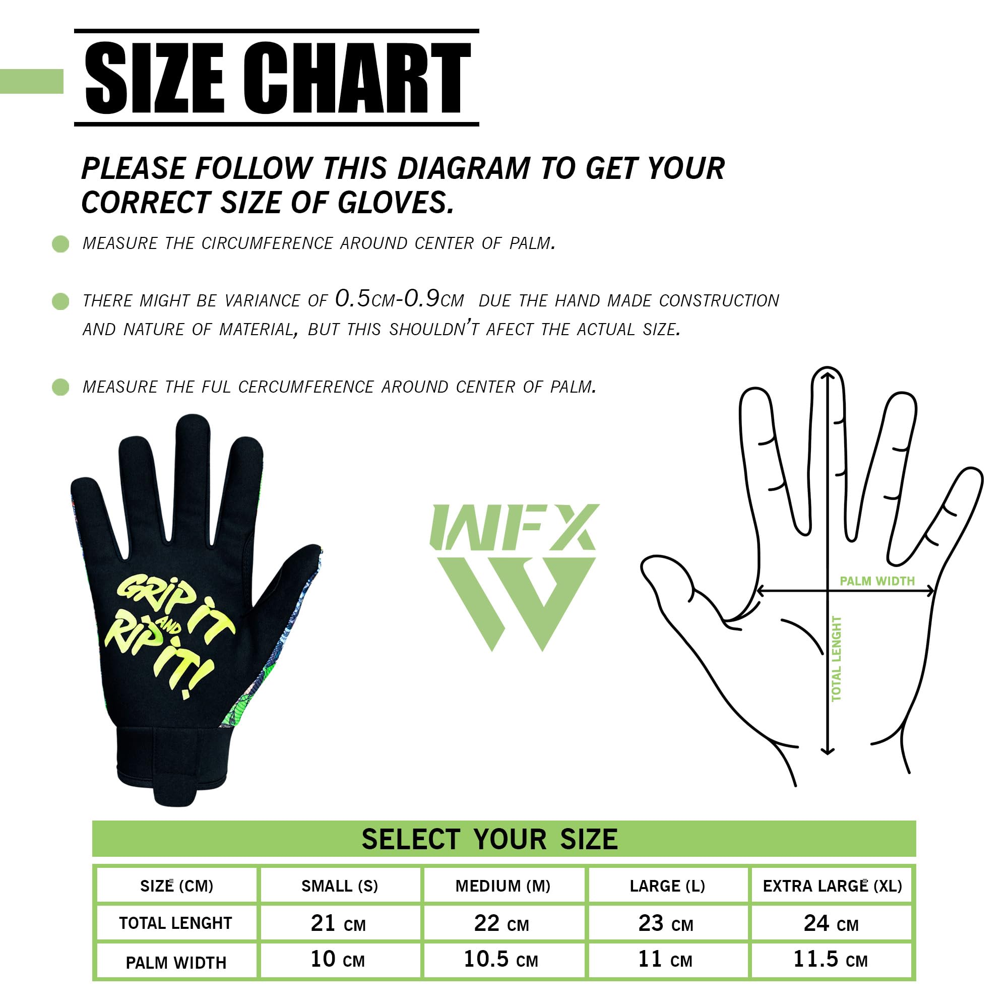 WFX Motorbike Gloves for Men & Women, Cycling Gloves Breathable Touchscreen Dirt Bike Racing Gloves for ATV, MTB, BMX & Motocross Riding Racing, Bicycle — view 6