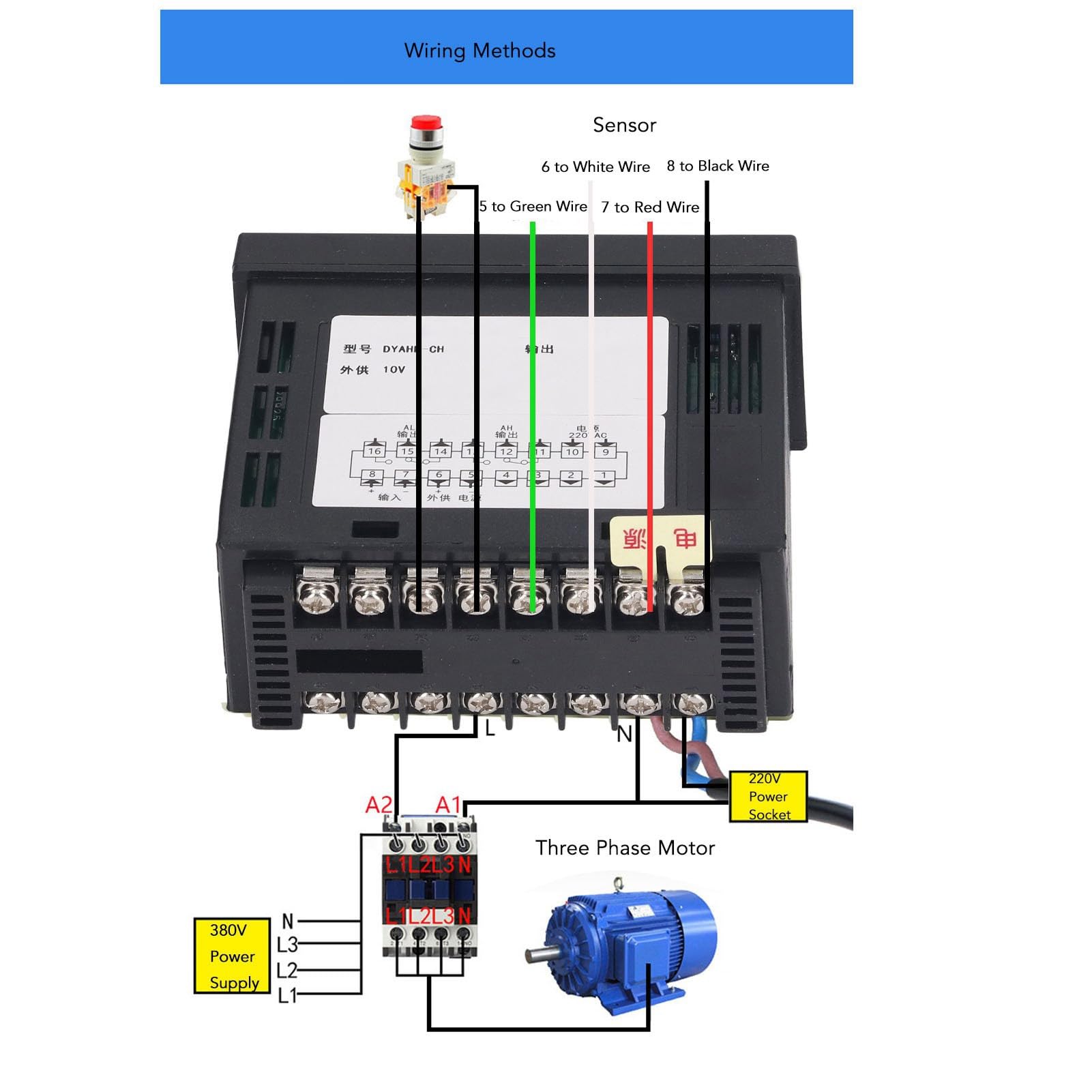 Display a LED a 5 Cifre Indicatore di Peso Controller 220VAC Indicatore Cella di Carico Intelligente con Comunicazione 485 DYAHBCH