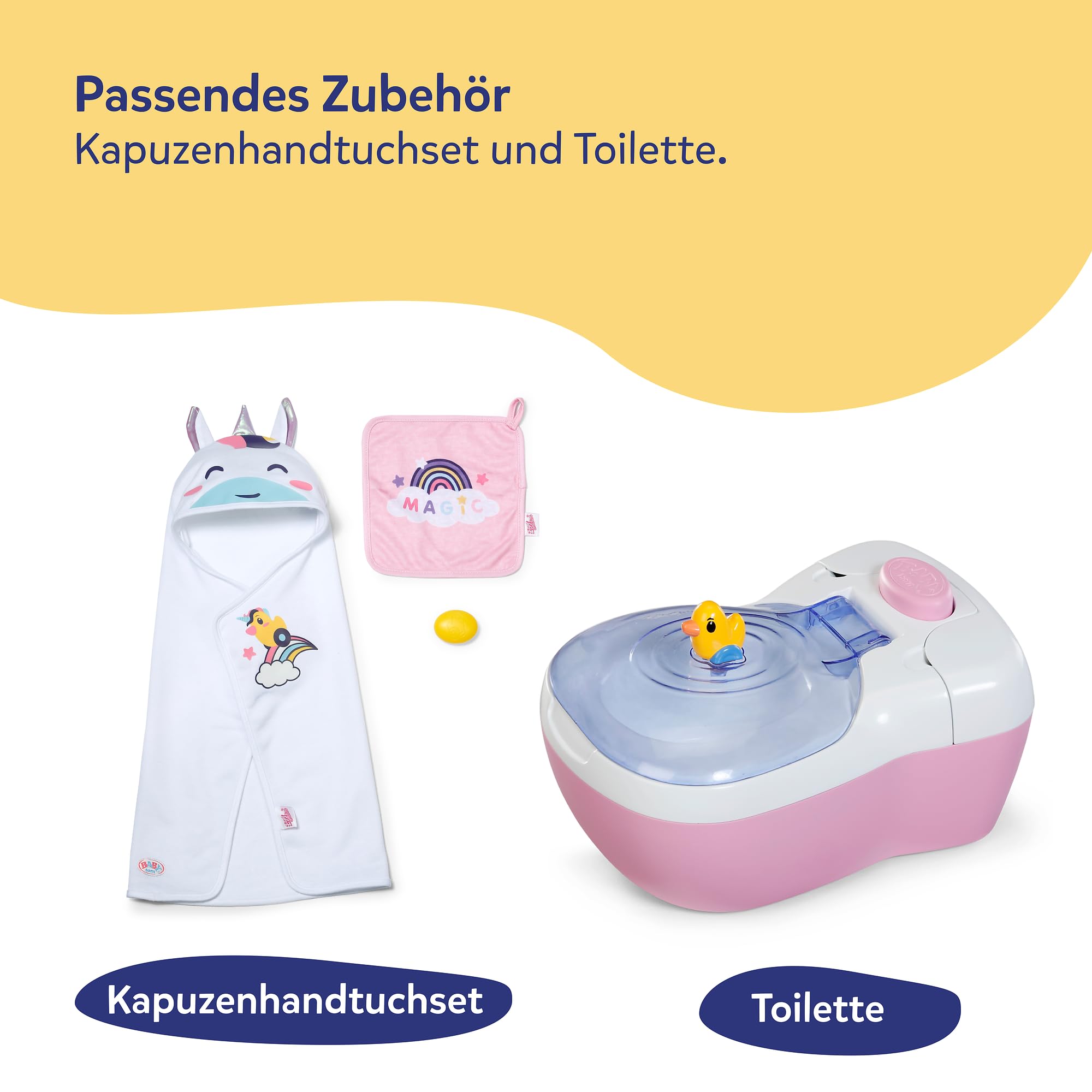 BABY Born Handwaschbecken, Puppenwaschtisch für 36cm und 43cm Puppen inkl. Zahnbürste und Seifenspender, funktioniert mit Wasser, Keine Batterien benötigt