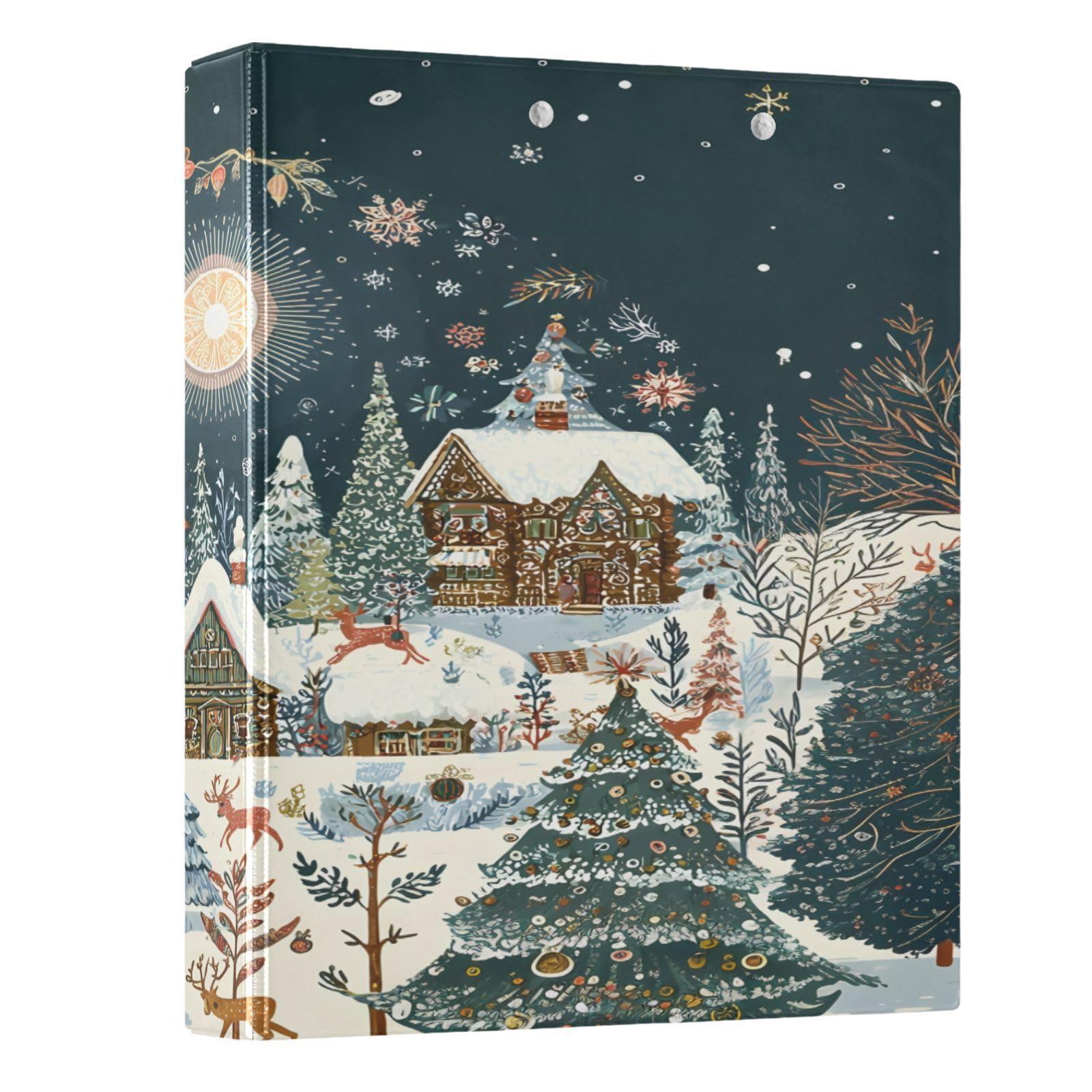 3 Ring Binder Christmas House Winter 1.5 inch Binders