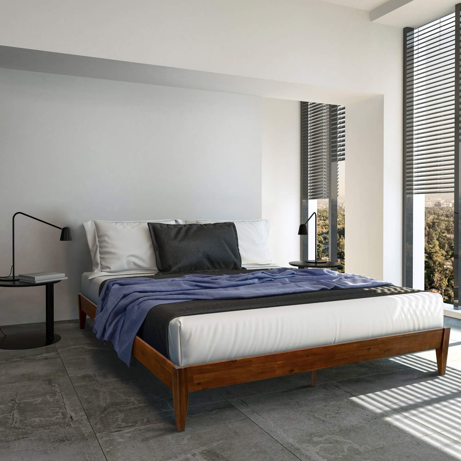 Buy Acacia Mervyn 14 Inch Wood Platform Bed Frame Without Headboard King Caramel Online In Indonesia B08b5xw43b