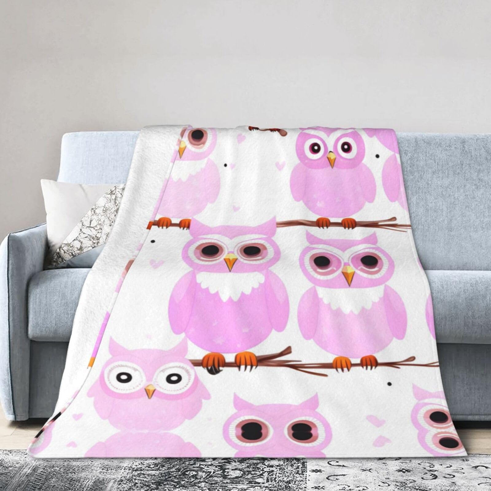 Cute owl 40"x30" Fleece Blanket, Full Size, Super Soft, Suitable for Bed, Sofa, Camping, All Seasons